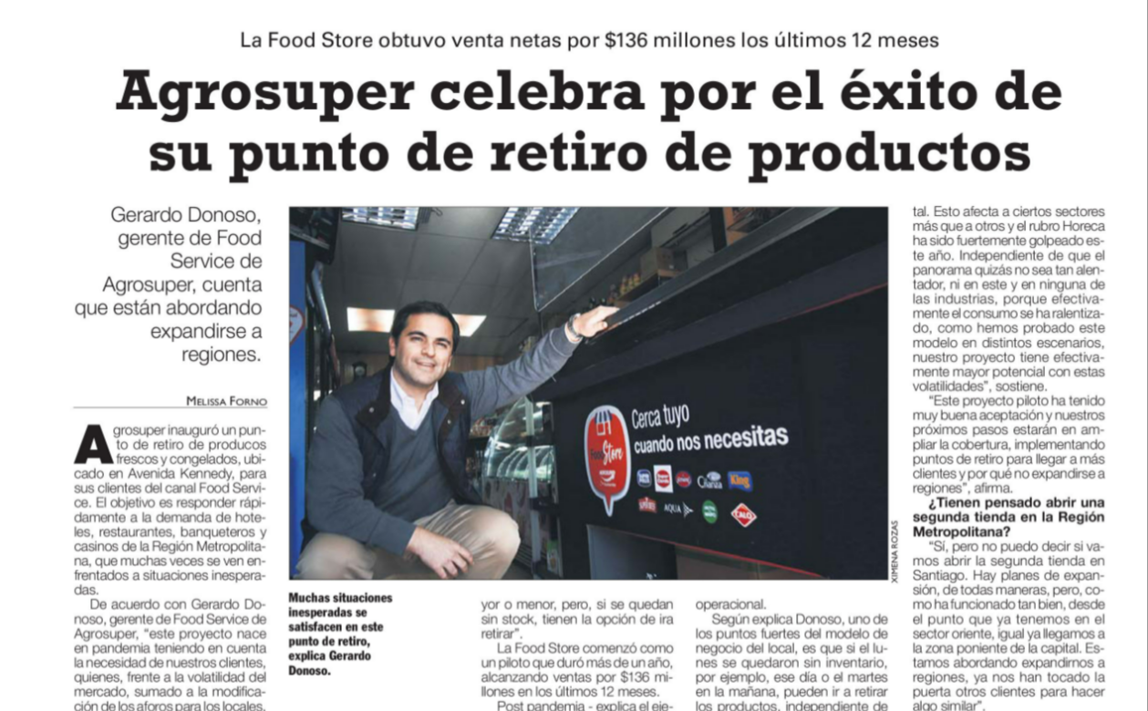 Agrosuper celebra por el éxito de su punto de retiro de productos