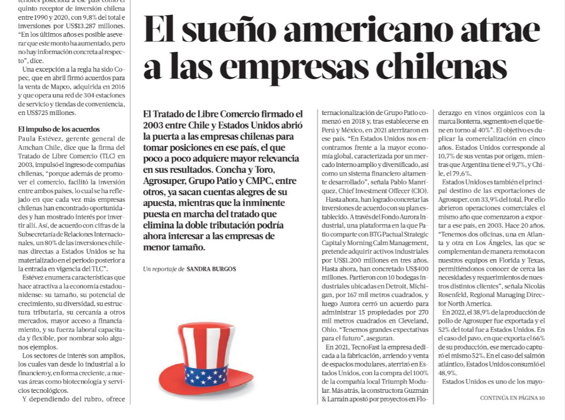 El sueño americano atrae a las empresas chilenas